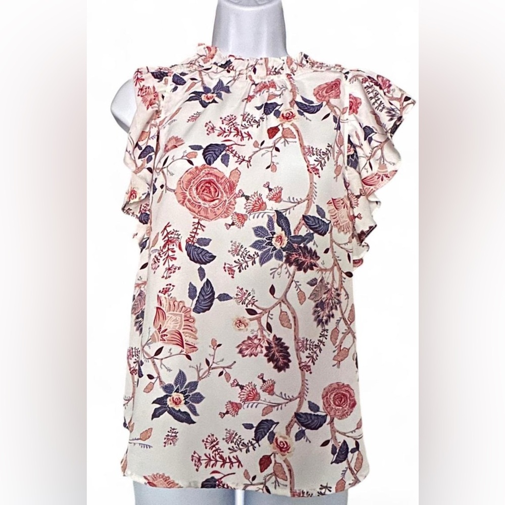 Joie Pink and Blue Floral Blouse